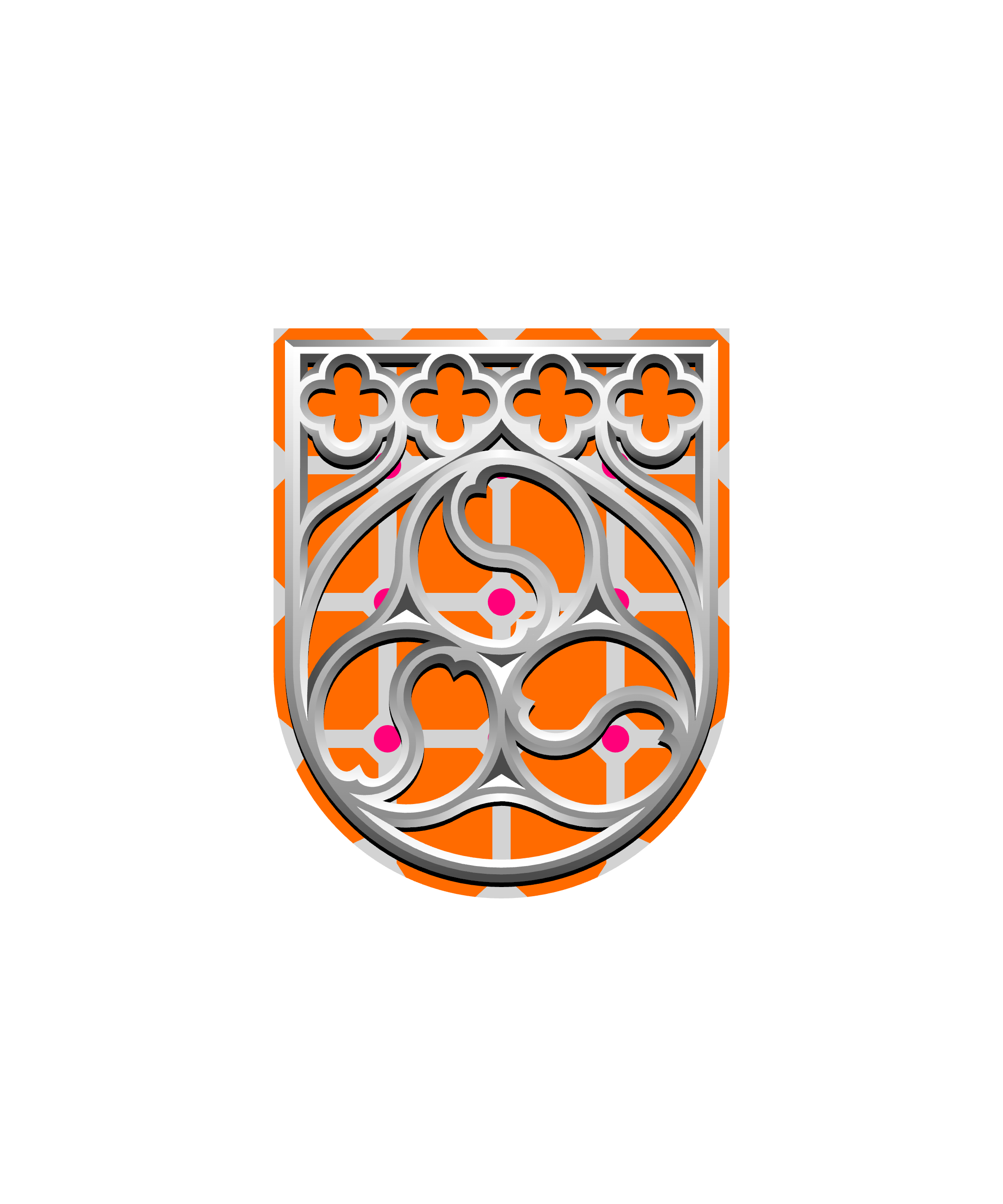 Tracery on Gray Citrine and Pink Fixture